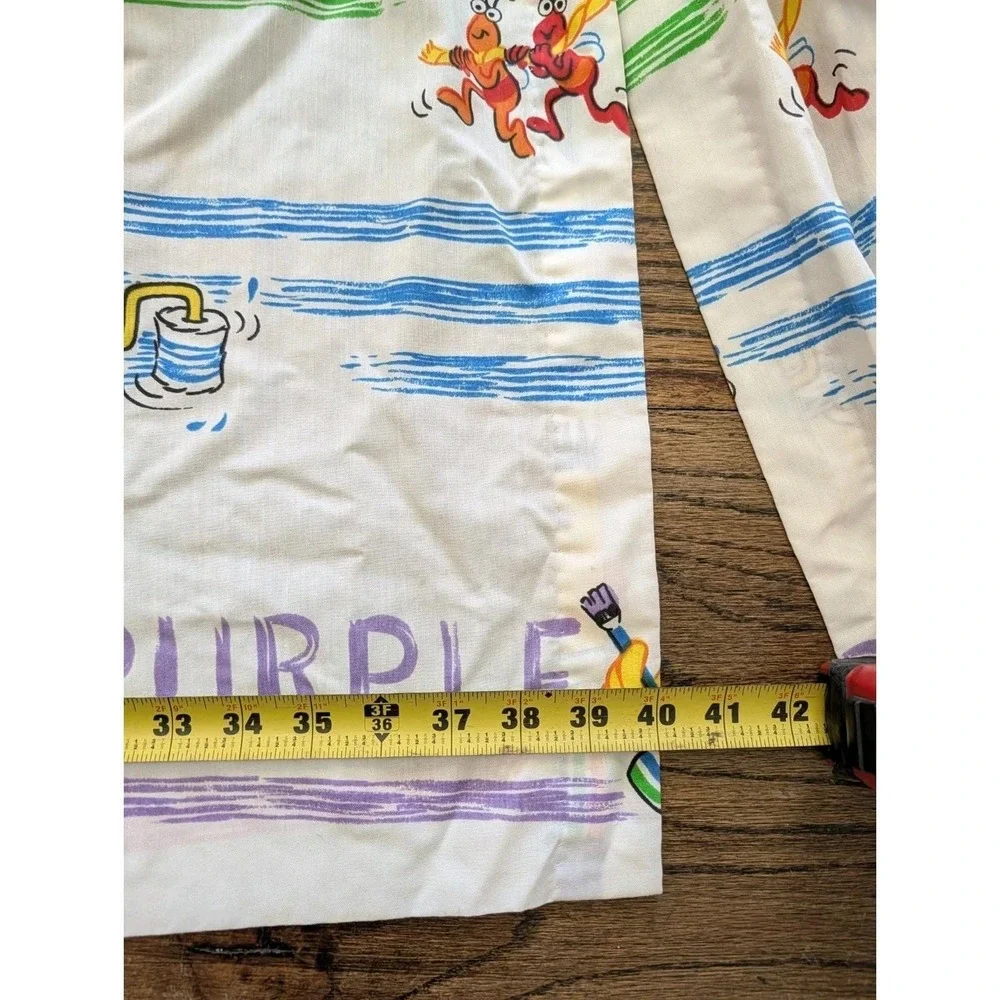 Vntg Sesame Street Characters Curtains 4 Panels 61x40 Big Bird Bert Ernie Oscar